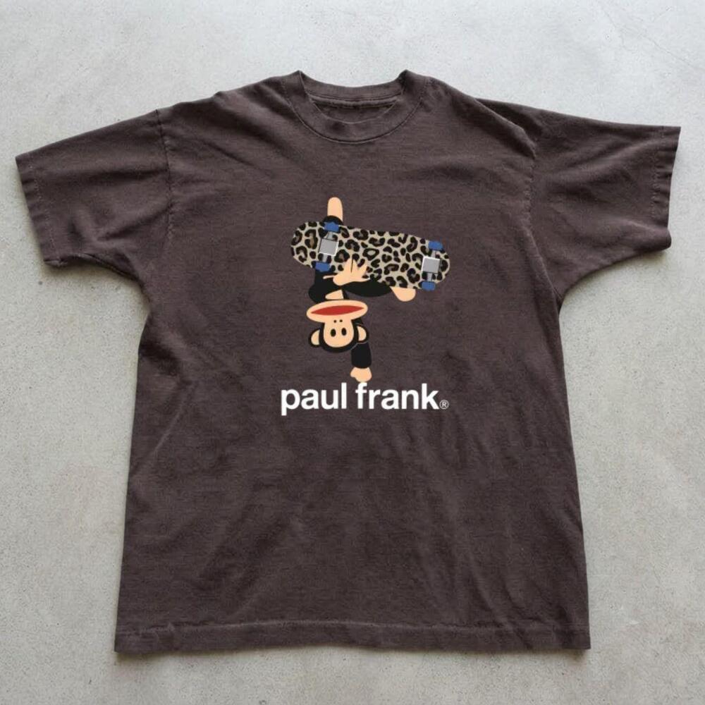 Paul Frank Julius Skateboarder Brown T-shirt Y2k Graphic Tee